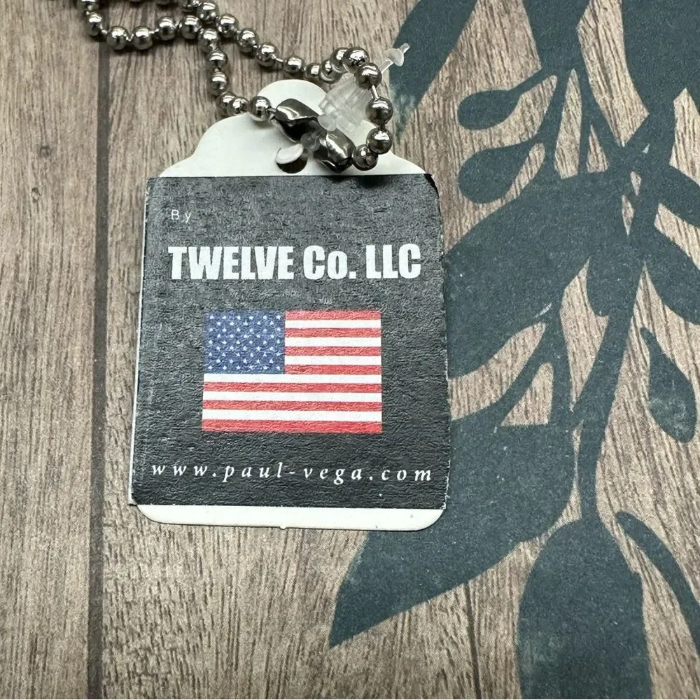 Paul Vega Phil 4:13 Stainless‎ Steel Dog Tag Necklace NWT B4